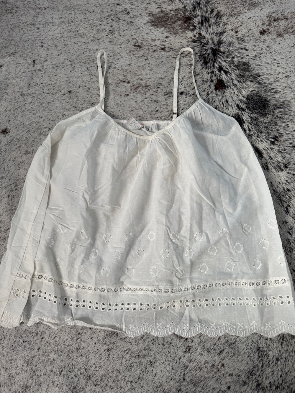 Billabong Ivory Eyelet-Trim Spaghetti-Strap Cami